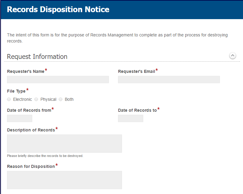 Records Disposition Request-Form