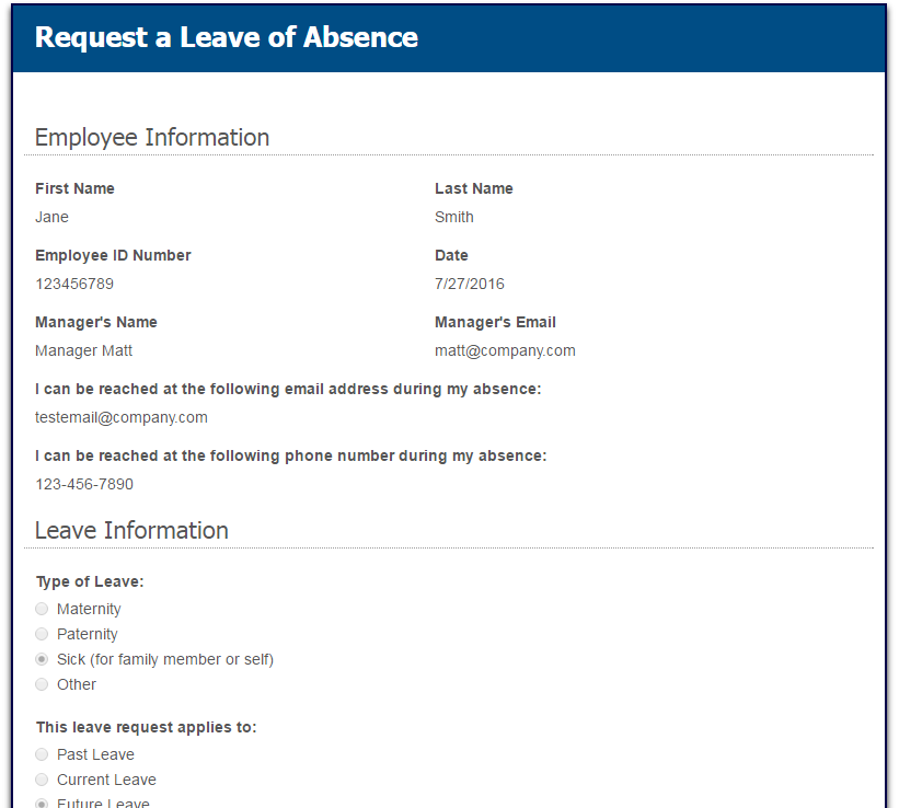 Family and Medical Leave Act (FMLA) Leave Tracking-Form