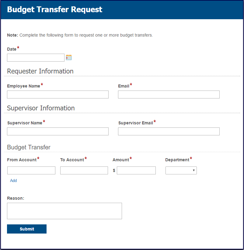 Budget Transfer Request-Form