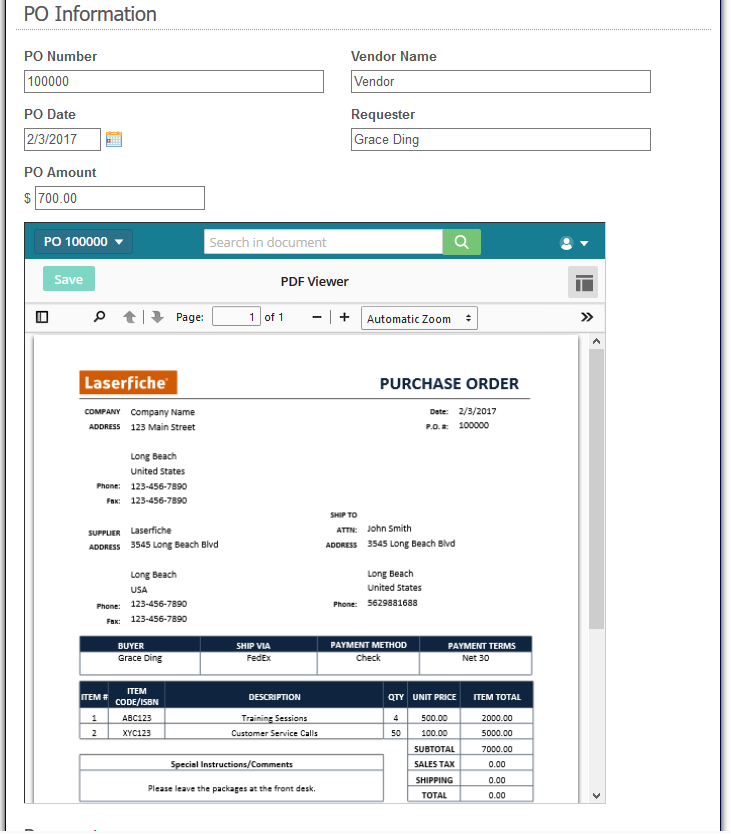 Accounts Payable - Purchase Order Requisition and Invoice Payment-Form