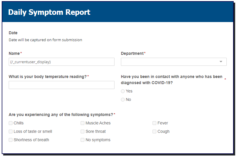 Daily Employee Symptom Report-Form