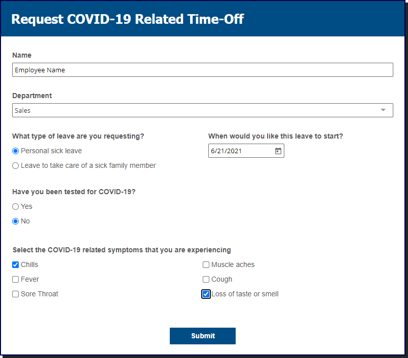 COVID-19 Time-Off Request-Form
