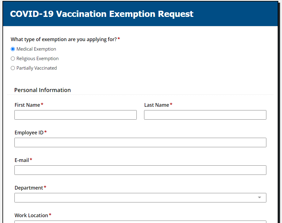 COVID-19 Vaccine Exemption Request-Form