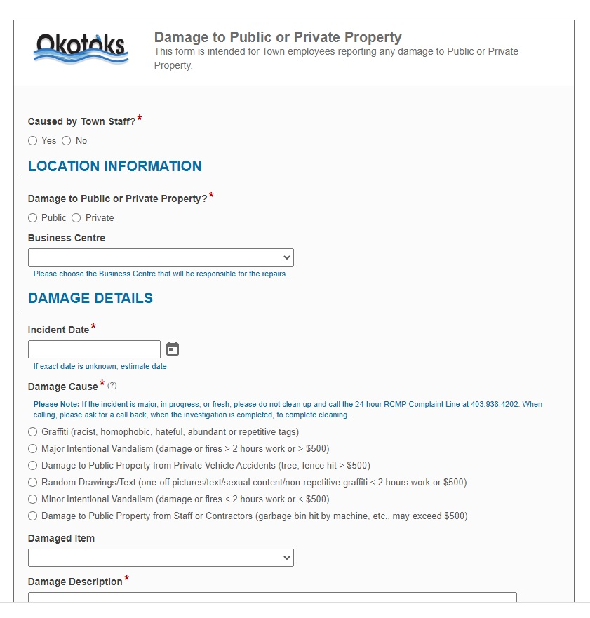 Property Damage Form-