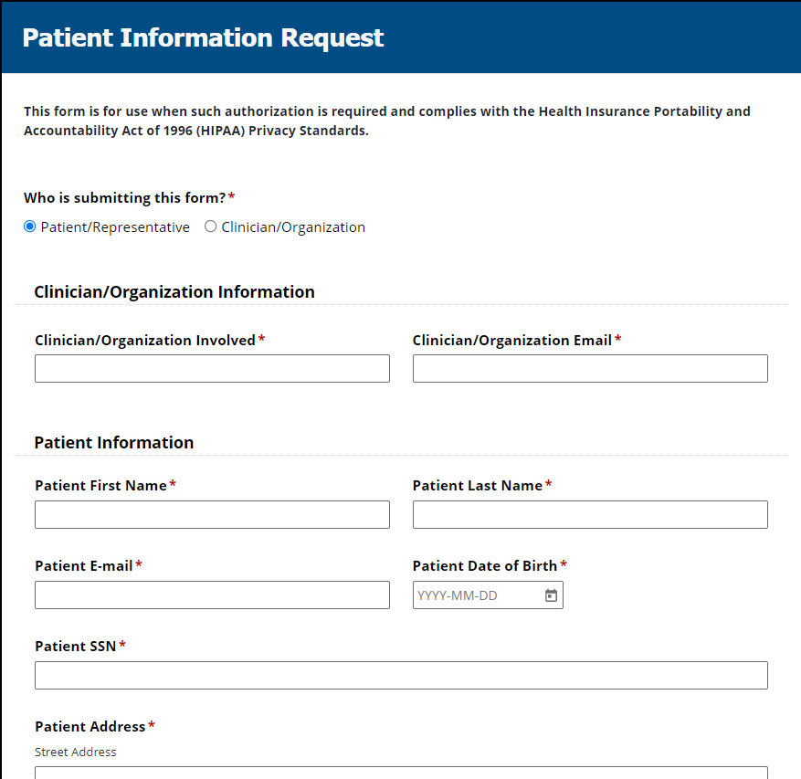 Patient Information Authorization-Form