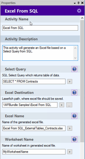 Workflow Activity Bundle-SQLtoExcel