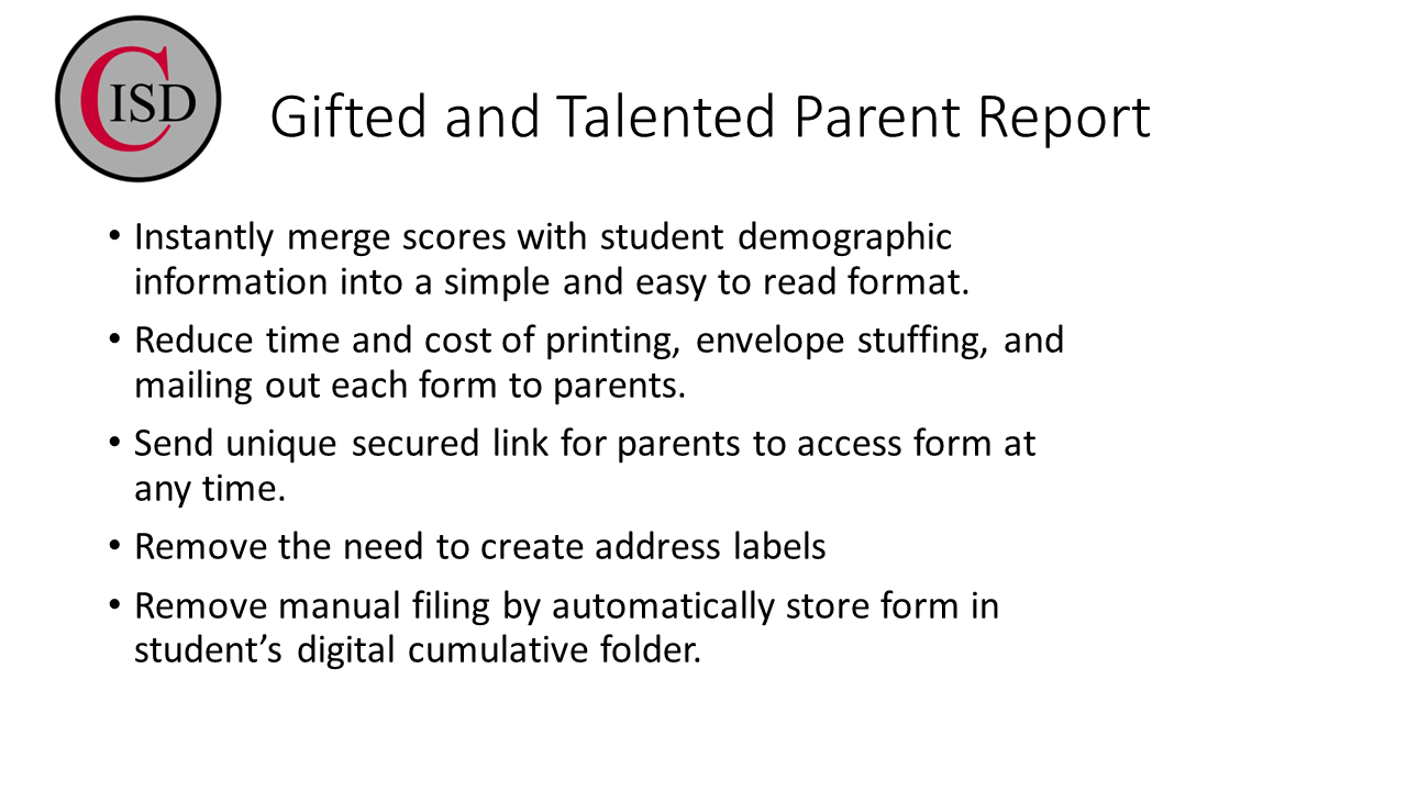 Gifted and Talented Parent Report-Gifted and Talented Parent Report Slide 1