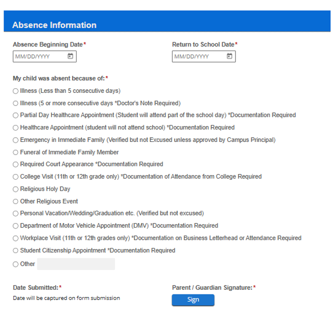Student Absence Notification