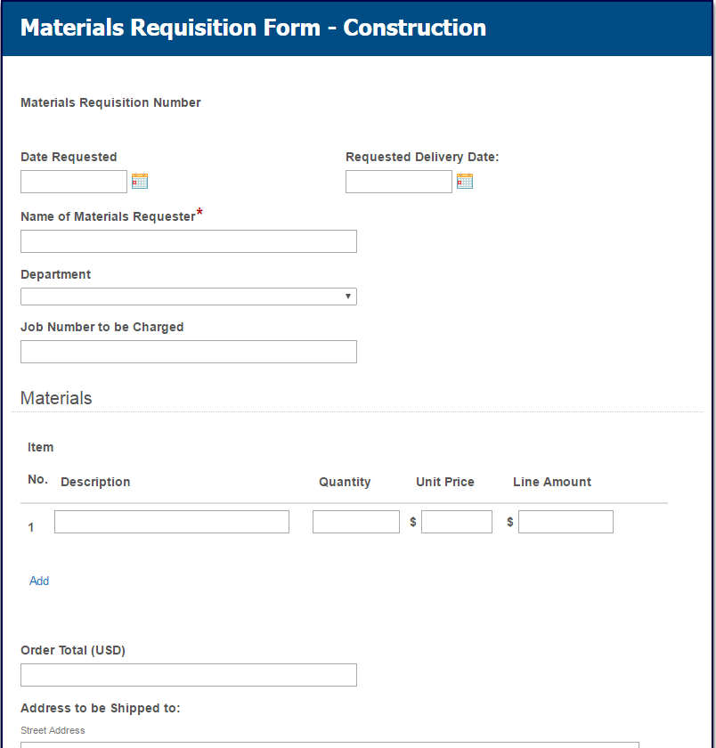 Materials/Purchase Requisition-Form