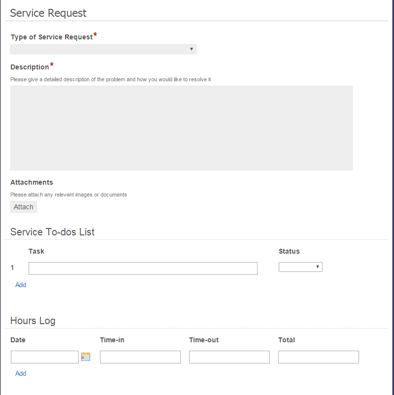 Service Dispatch Request-Form