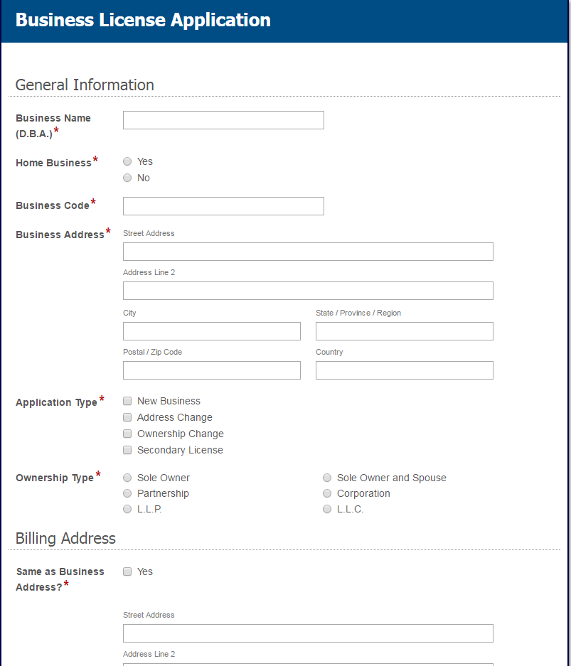 Business License Application-Form