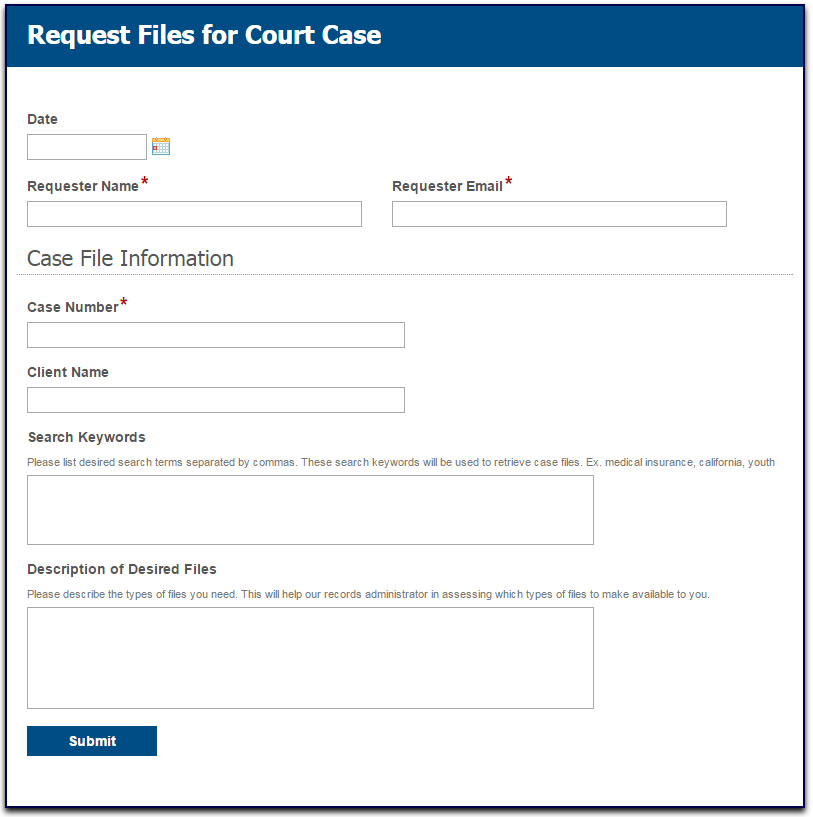 Court Case File Compilation-Form