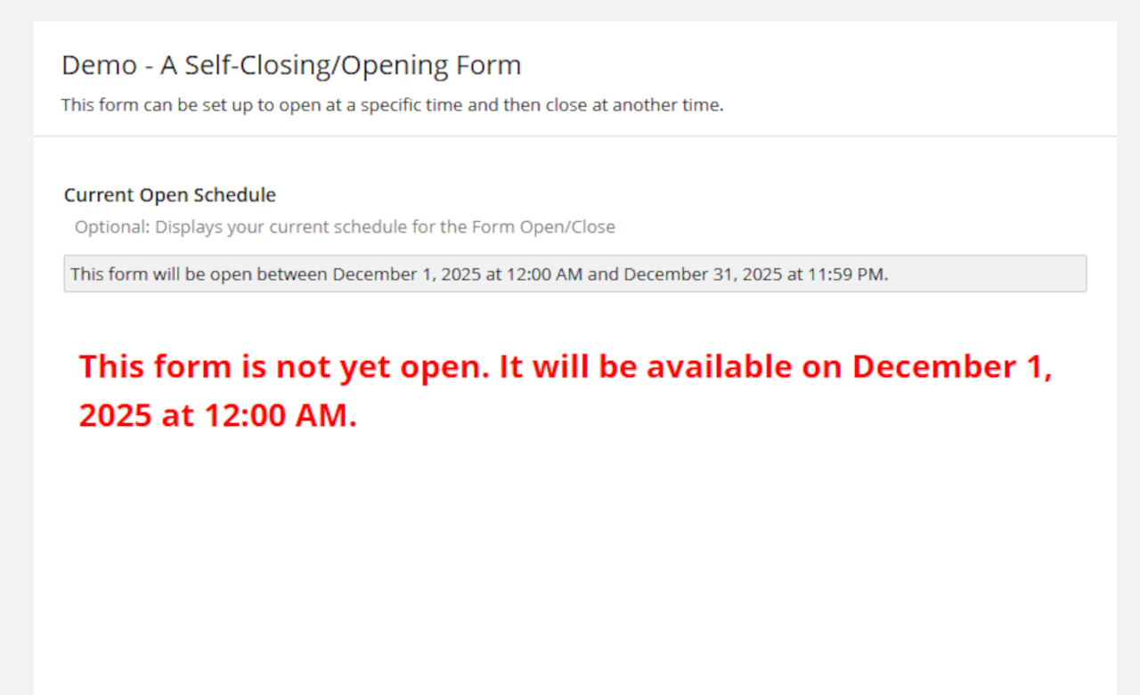 Self Opening/Closing Form