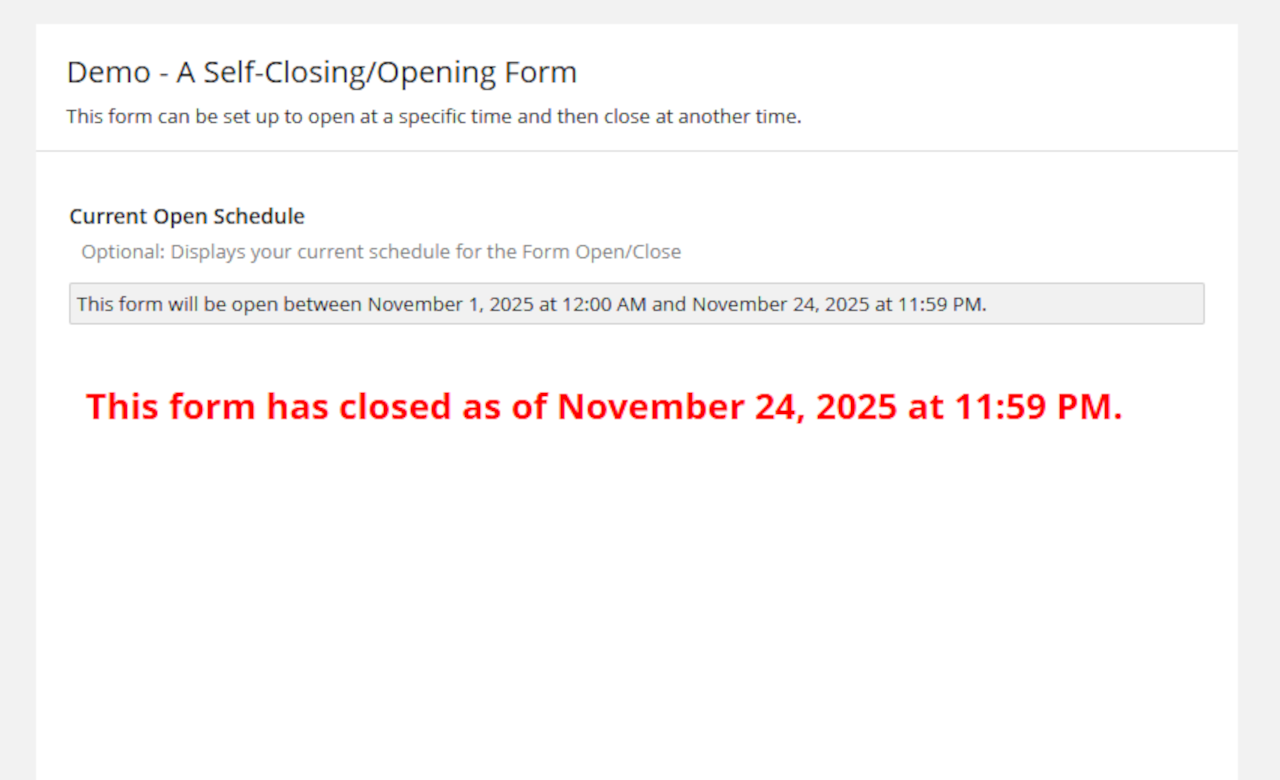 Self Opening/Closing Form