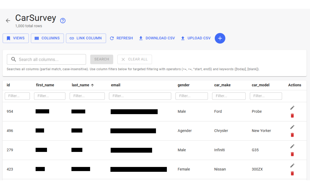 LFDataview-LFDataview - Table